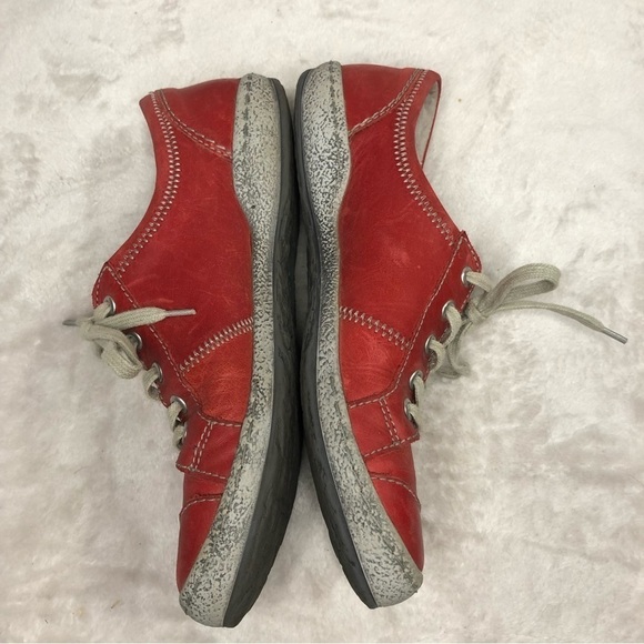 Josef Seibel Red Leather Lace Up Walking Shoes/Sneakers Size 36 (5.5) - Picture 3 of 10